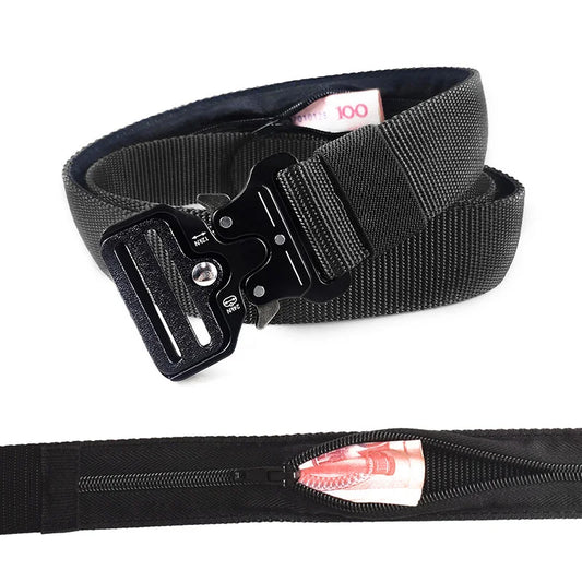 Men Tactical Hidden Cash Belt 130cm Outdoor Travel Money Anti Theft