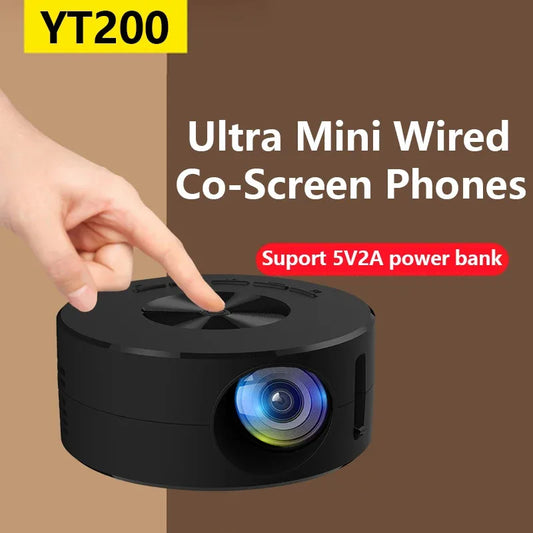 Yt200 smart projector led mobile video home theater media player kids