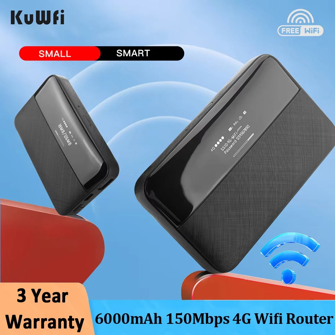 Kuwfi 4G Lte Router Wireless Wifi Portable Modem Mini Outdoor