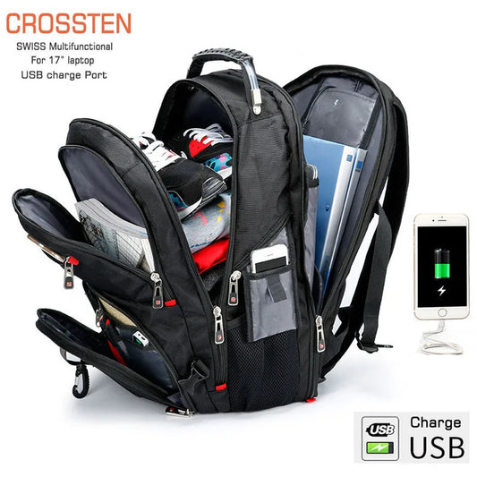 Swiss-Multifunctional bags Durable 17 Inch Laptop Backpack, Travel Bag