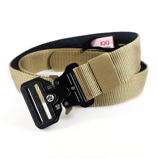 Men Tactical Hidden Cash Belt 130cm Outdoor Travel Money Anti Theft