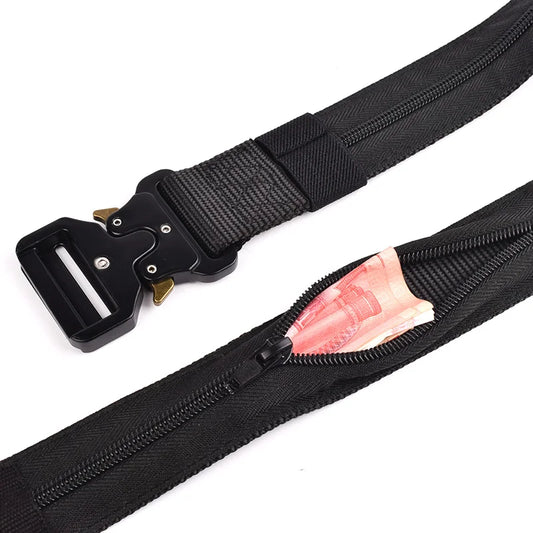 Men Tactical Hidden Cash Belt 130cm Outdoor Travel Money Anti Theft