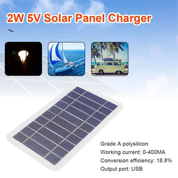 2W 5V Solar Panel Portable For Fast Phone Charging Outdoor Mini