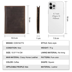 CONTACT'S Genuine Leather Travel Wallet with Passport Holder RFID