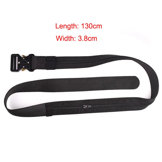 Men Tactical Hidden Cash Belt 130cm Outdoor Travel Money Anti Theft