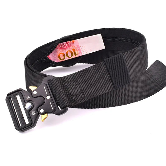 Men Tactical Hidden Cash Belt 130cm Outdoor Travel Money Anti Theft